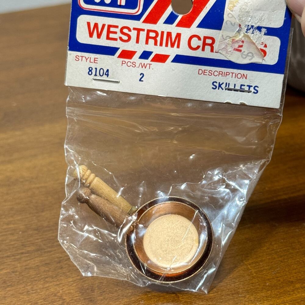 Vintage Westrim Crafts Miniature Copper Pan Set 8104 Dollhouse New old Stock